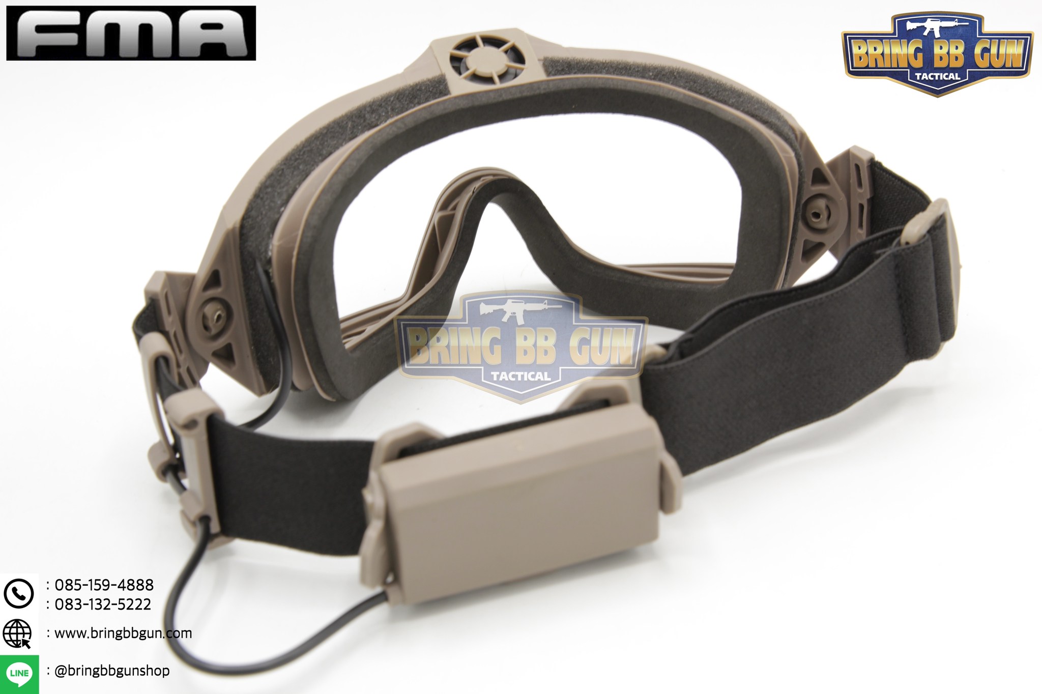 แว่นตากันลมรุ่นมีพัดลม ยี่ห้อ FMA (Regulator Updated version with Fan Goggle）