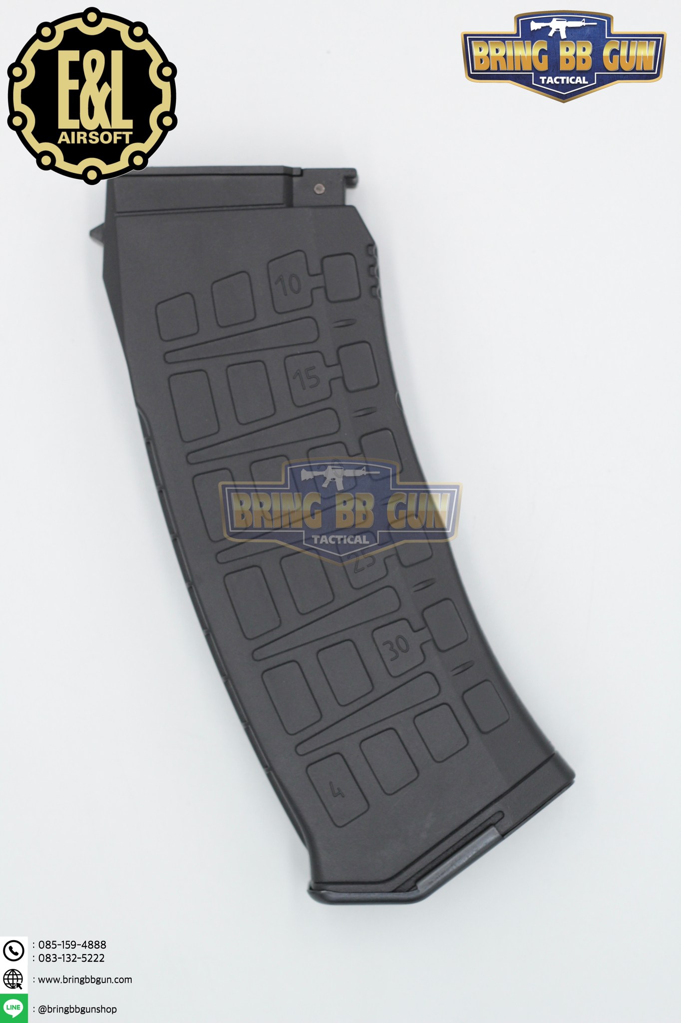 แม็กกาซีน DMAG AK12 ยี่ห้อ E&L แบบstand(ไม่ต้องปั่น) ทรง บอดี้พลาสติก (AK Mid-cap magazine)