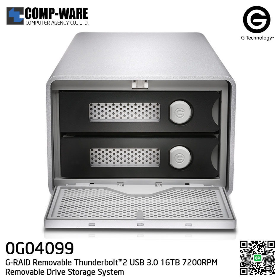 G-Technology G-RAID Removable Thunderbolt™2 USB3.0 16TB 7200RPM Removable Drive Storage System - 0G04099