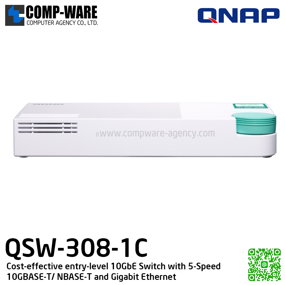 QNAP QSW-308-1C Cost-effective entry-level 10GbE Switch with 5-Speed 10GBASE-T/ NBASE-T and Gigabit Ethernet