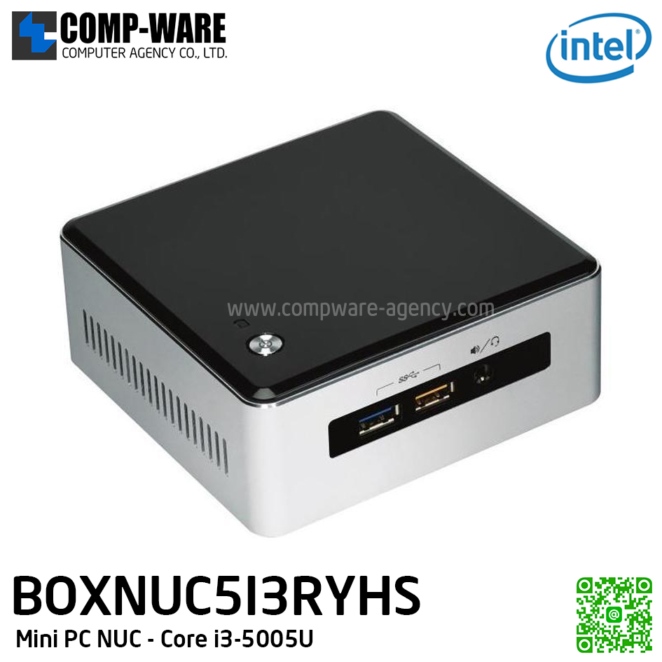 Intel NUC5I3RYHS Mini PC NUC Kit - Intel Core™ i3-5005U Processor (3M Cache, 2.00 GHz), DDR3L-1333/1600 1.35V SO-DIMM, Mini-DP 1.2; Mini-HDMI 1.4a [ BOXNUC5I3RYHS ]