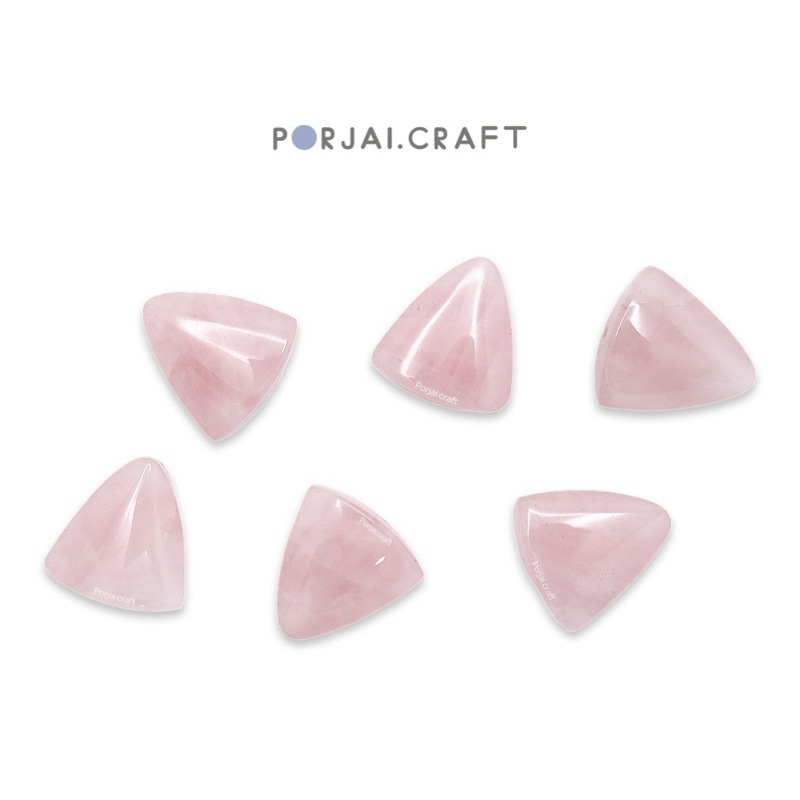 Rose Quartz Triangle Bead ลูกปัดสามเหลี่ยมโรสควอตซ์ 20mm