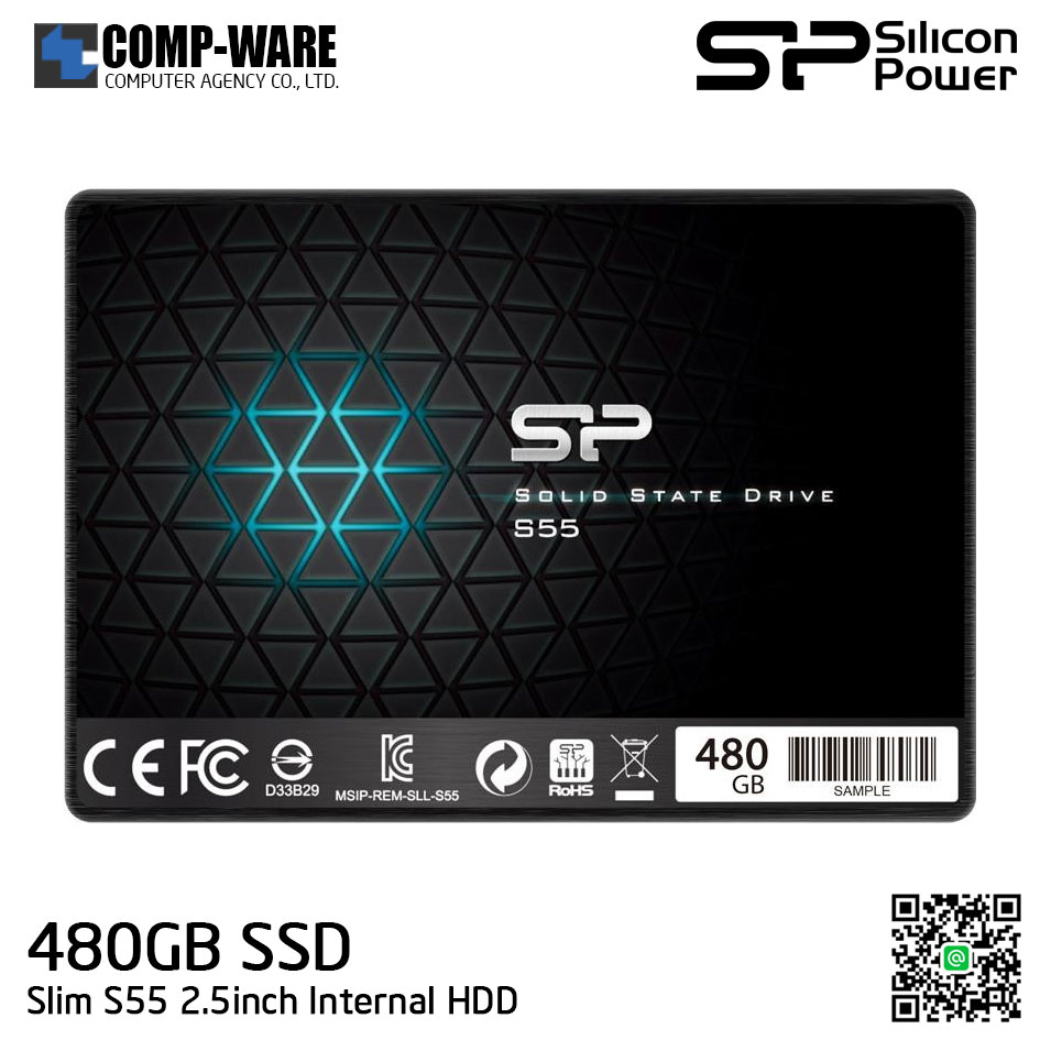 Silicon Power S55 480GB 7mm SATA 6Gb/s 2.5inch Internal Solid State Drive SP480GBSS3S55S25