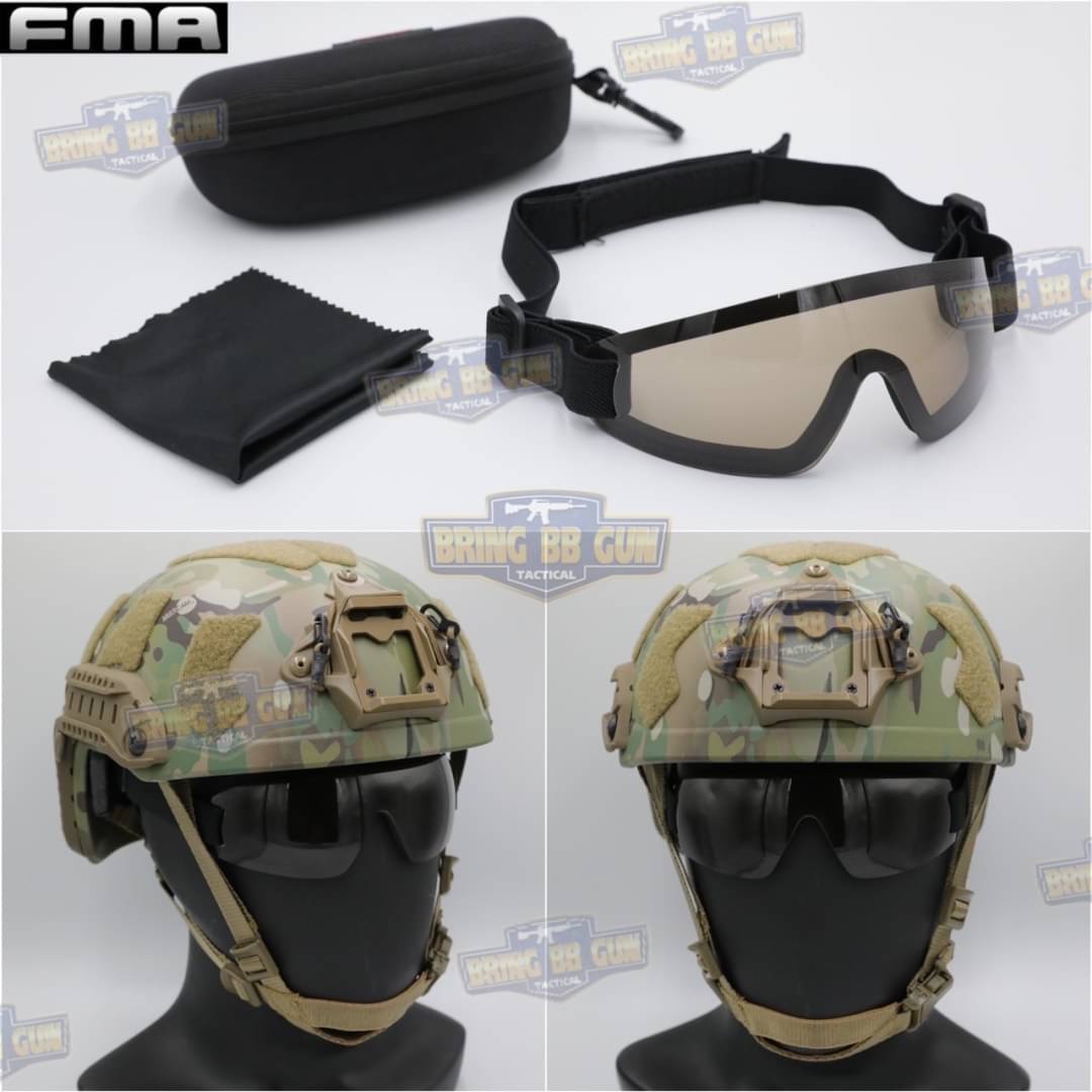 แว่นตากันลม แบบไร้กรอบ ยี่ห้อ FMA (FMA Extreme Low Profile Eyewear) (EXOSHIELD LOW PROFILE EYEWEAR FULL STRAP) (Revision)