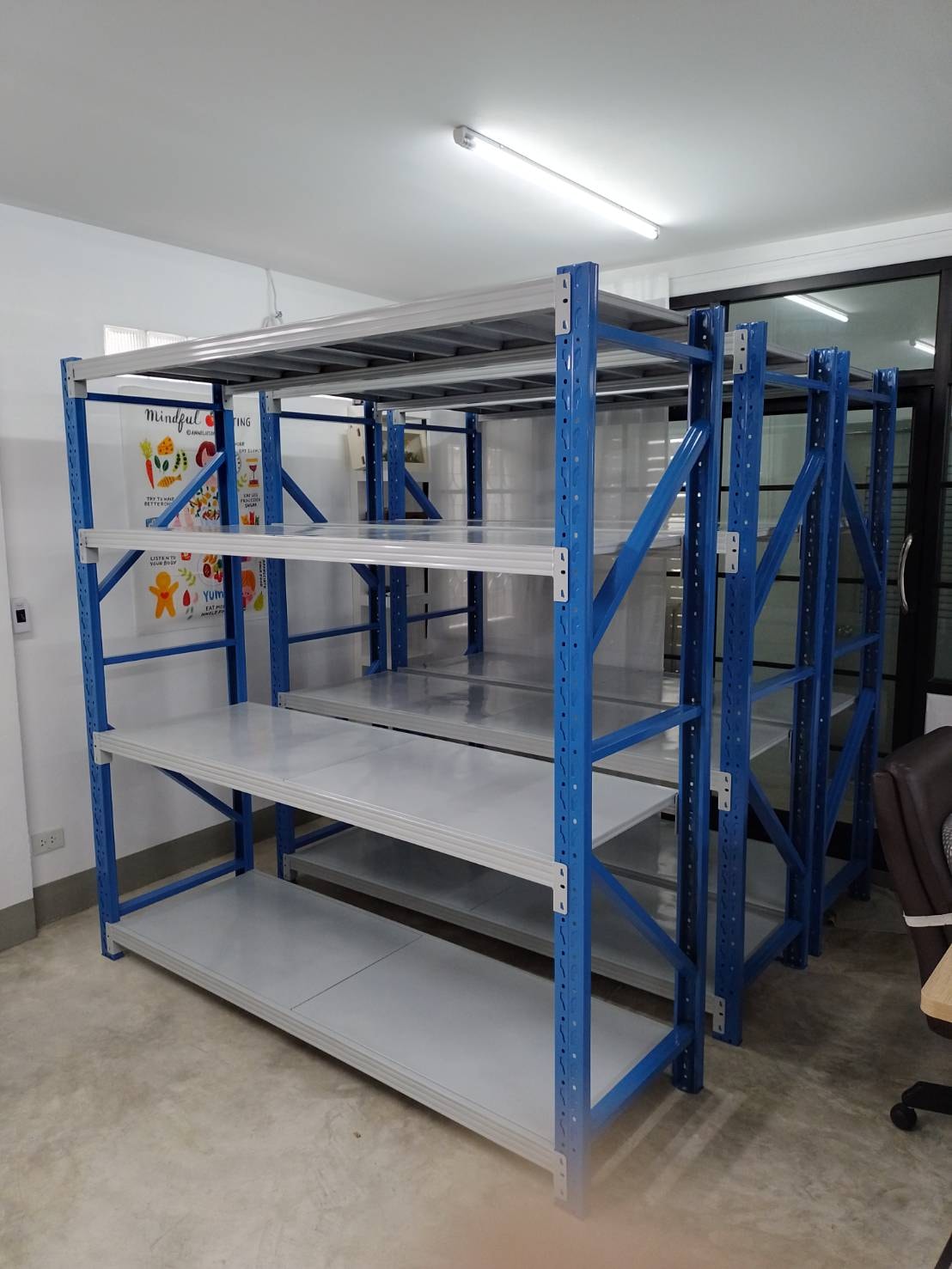 ชั้นวางสินค้า Micro Rack (ชั้นเดี่ยว Single Rack) สีทูโทน น้ำเงิน/ขาว W200 x D60 x H200 cm.