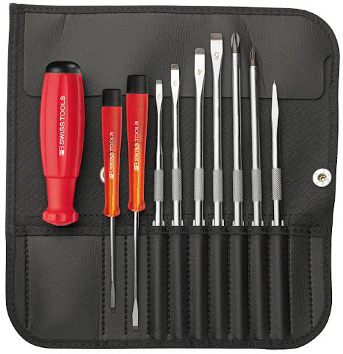 PB Swiss Tool พีบีสวิสทูล รุ่น PB8215 ไขควงชุด 10 ชิ้น บรรจุซองหนัง onebanmor