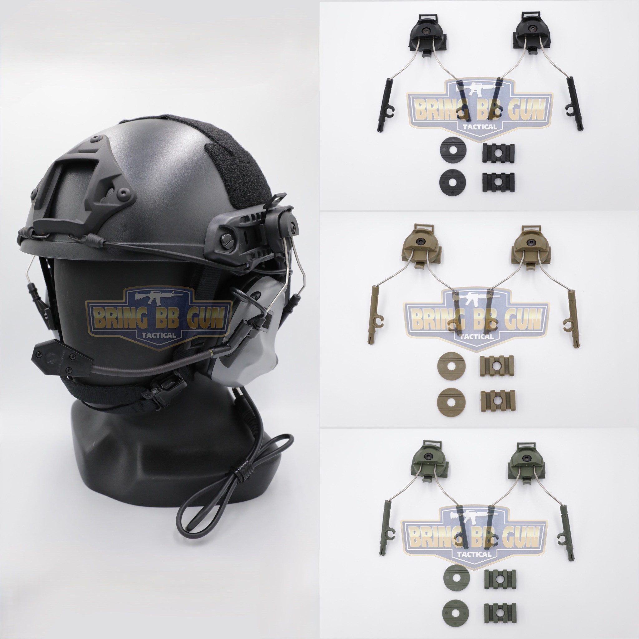 Helmet Rail Suspension Bracket (อแดปเตอร์ขาจับหูฟังใส่รางข้างหมวกฟาส)