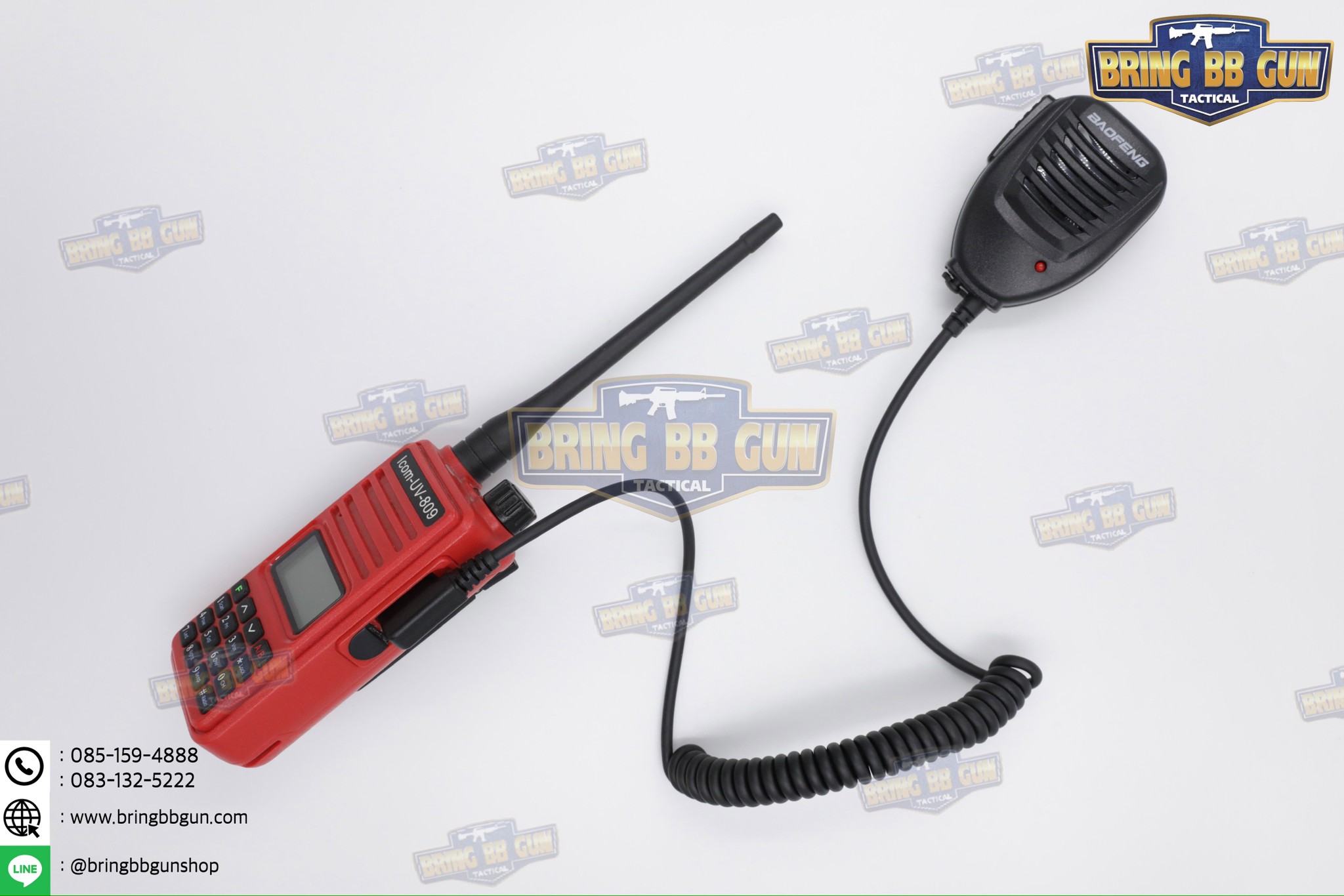 ไมค์นอกวิทยุสื่อสารแบบถือมือ Baofeng (ไมค์นอกวิทยุสื่อสาร) (ไมค์หัวโตวิทยุสื่อสาร) (ไมโคโฟน-ลำโพงวิทยุสื่อสาร) (PTT ที่มีลำโพง และ ไมค์ในตัว) (USMC Shoulder Mic) (USMC Intercom PTT) (Radio Shoulder Speaker Mic)