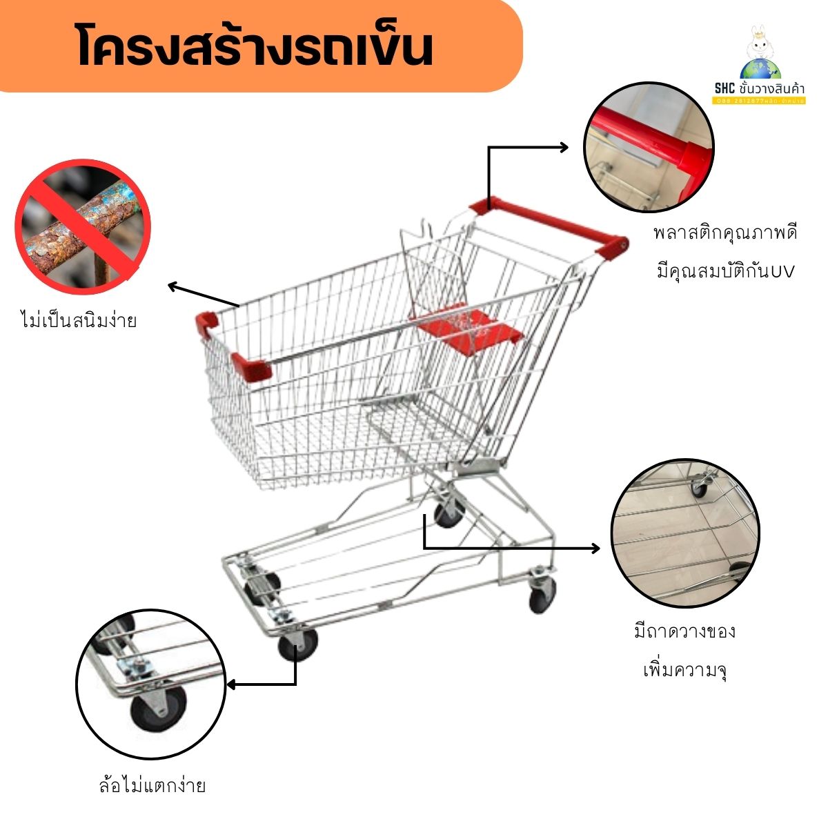 ส่งฟรี ขนาด 150 ลิตร ล้อPU รถเข็นทรงตะกร้า รถเข็นช้อบปิ้ง รถเข็นช็อปปิ้ง รถเข็นซุปเปอร์มาร์เก็ต shopping car