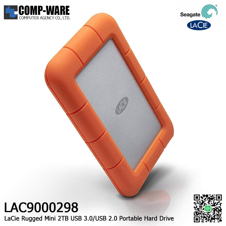 Seagate LaCie 2TB Rugged Mini USB 3.0/USB 2.0 Portable Hard Drive - LAC9000298