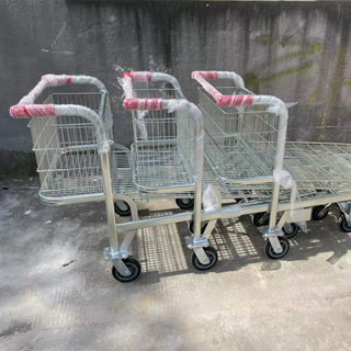 รถเข็นหนักสำหรับซุปเปอร์มาร์เก็ตรถเข็นขนาดใหญ่ รับน้ำหนัก 500 กิโลกรับ เหมือนห้างเเม็คโคร ล้อ PU สีดำ ถบรรทุกซุป