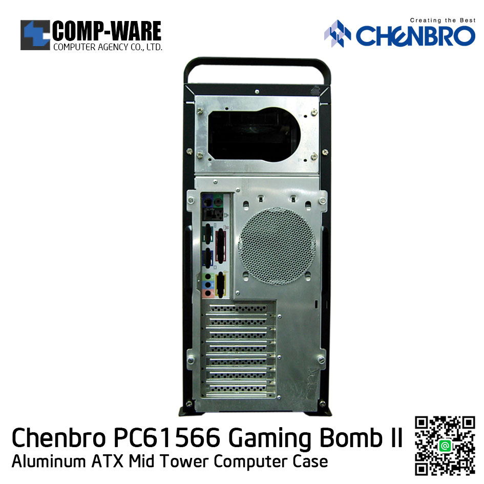 CHENBRO PC61566 Black Aluminum ATX Mid-Tower Computer Case, No Power supply