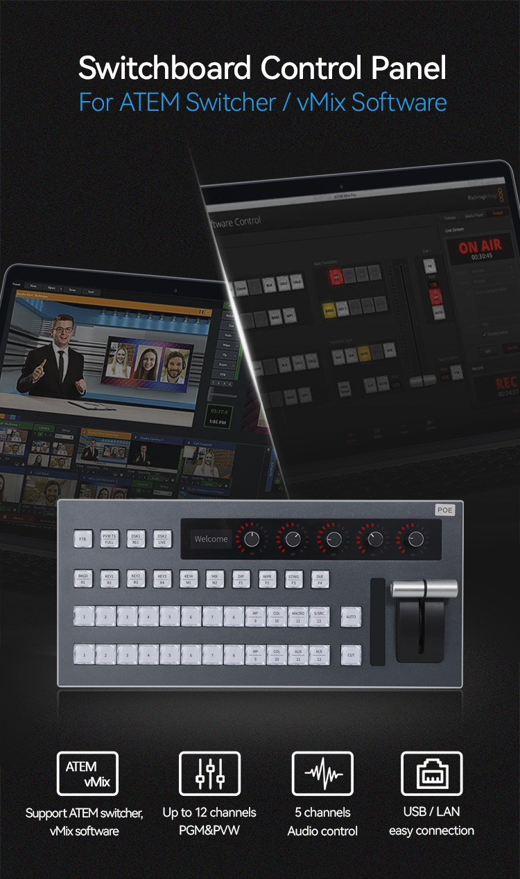 TECVAGON TVG-KD50X อุปกรณ์ควบคุม ATEM หรือ vMix