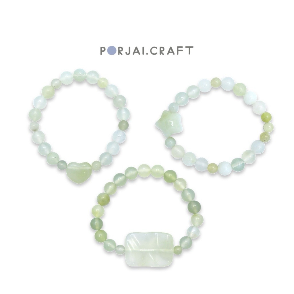 New Jade Beaded Bracelets สร้อยข้อมือนิวเจด