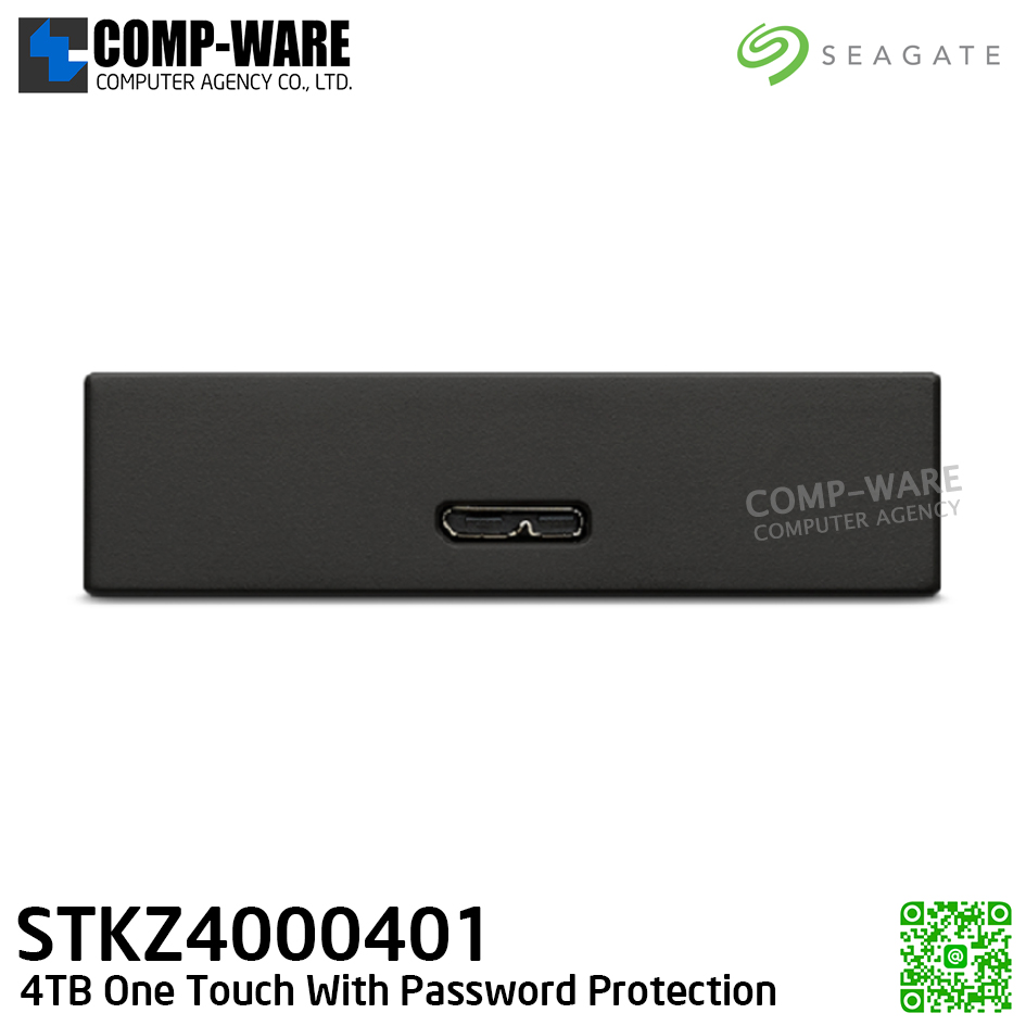 Seagate One Touch With Password Protection 4TB (Silver) External HDD 2.5" - STKZ4000401 / 3Y Warranty