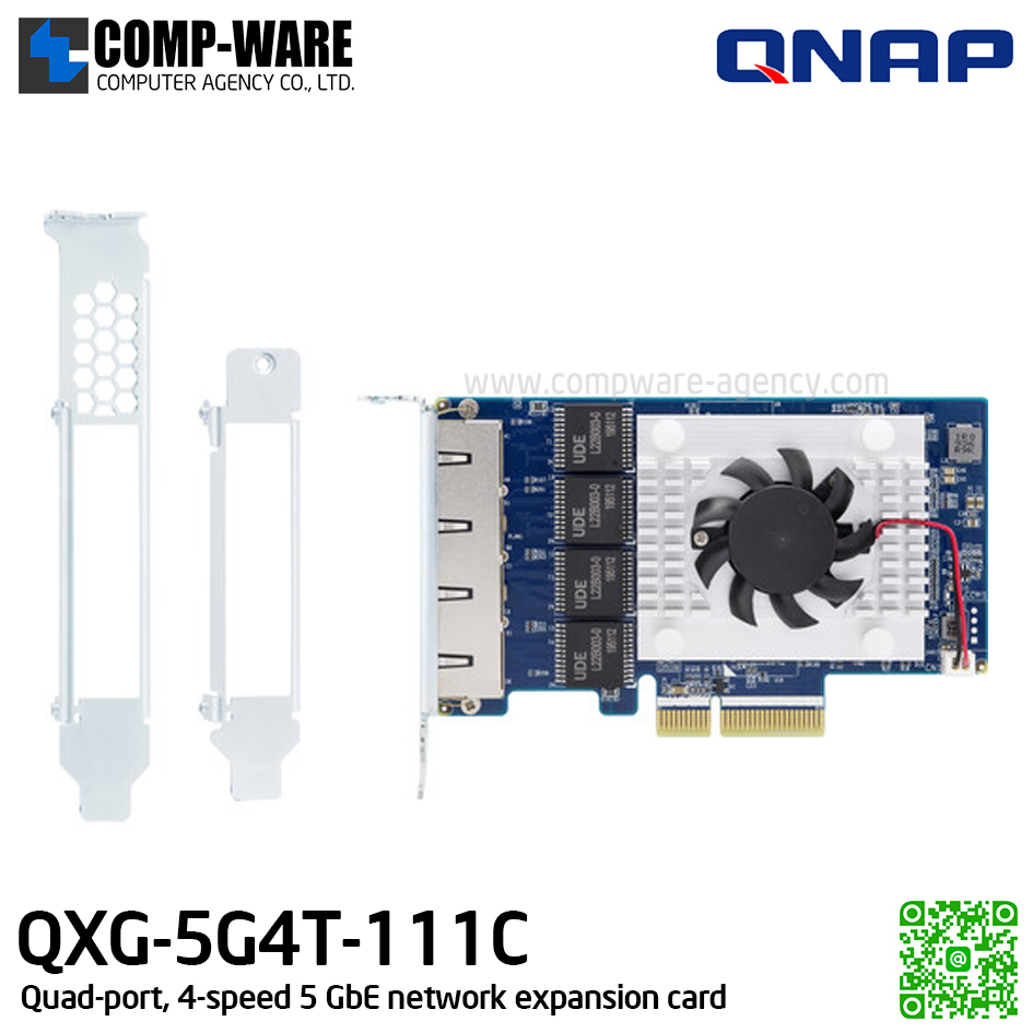 QNAP QXG-5G4T-111C Quad-port, 4-speed 5 GbE network expansion card - Spare Part - 2Y Warranty