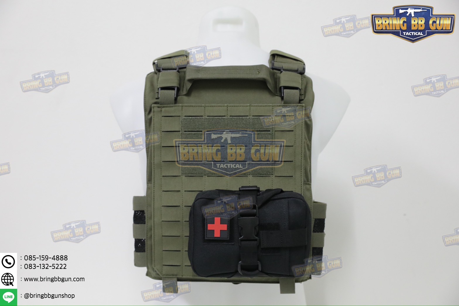 กระเป๋าพยาบาลสนาม B03 (แบบกระตุกไว) (ทรงแนวนอน) เพ้า IFAK รุ่น B03 (ทรงแนวนอน) (IFAK Pouch) (Medic Pouch)