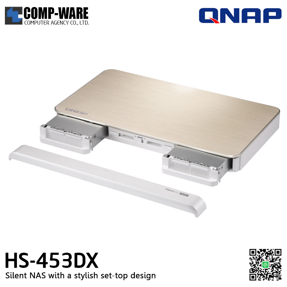 QNAP NAS (4-Bay) HS-453DX (8GB RAM) M.2 SSD caching support, 10GbE connectivity, and HDMI 2.0 4K output / 2Y Warranty / No HDD // HS-453DX-8G