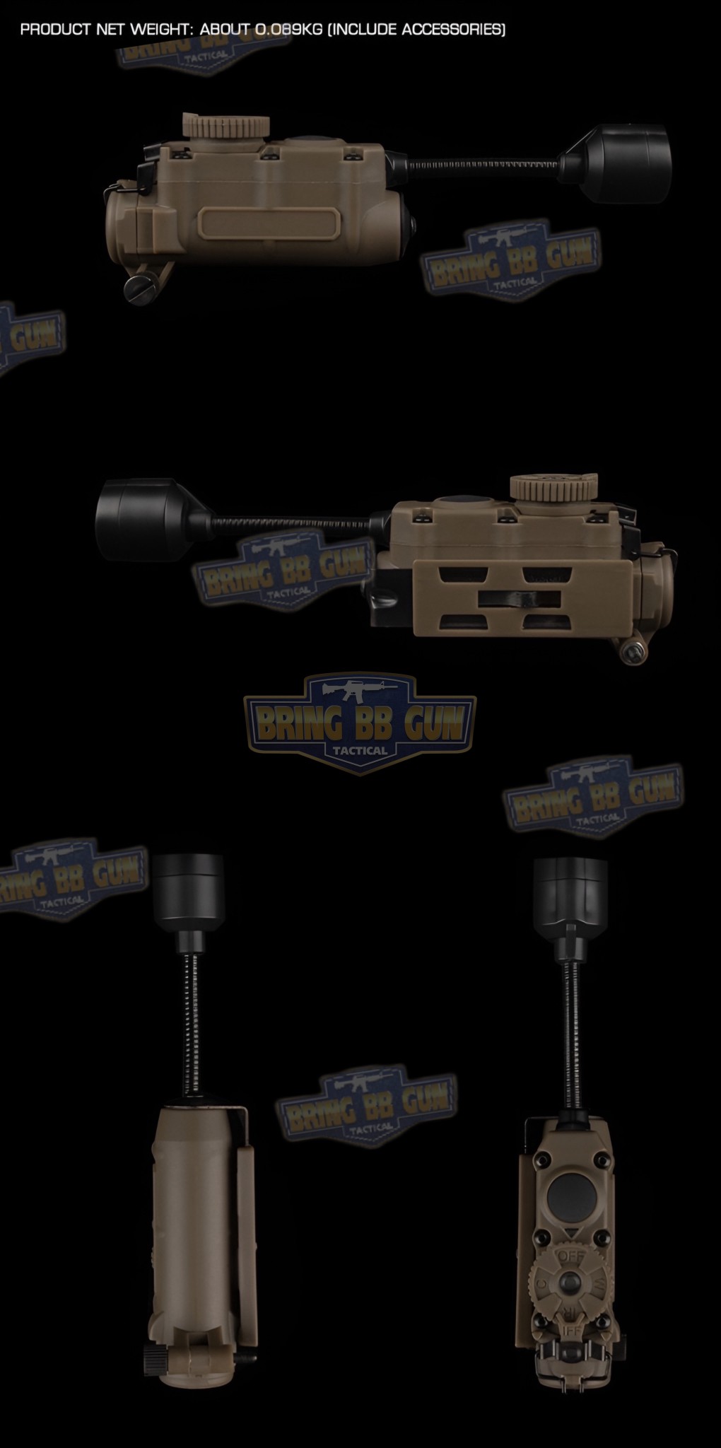 ไฟฉายติดหมวก Sidewinder Stalk (Military Helmet Light System with Flexible Stalk) (ไฟฉายติดหมวกทรงStreamlight)