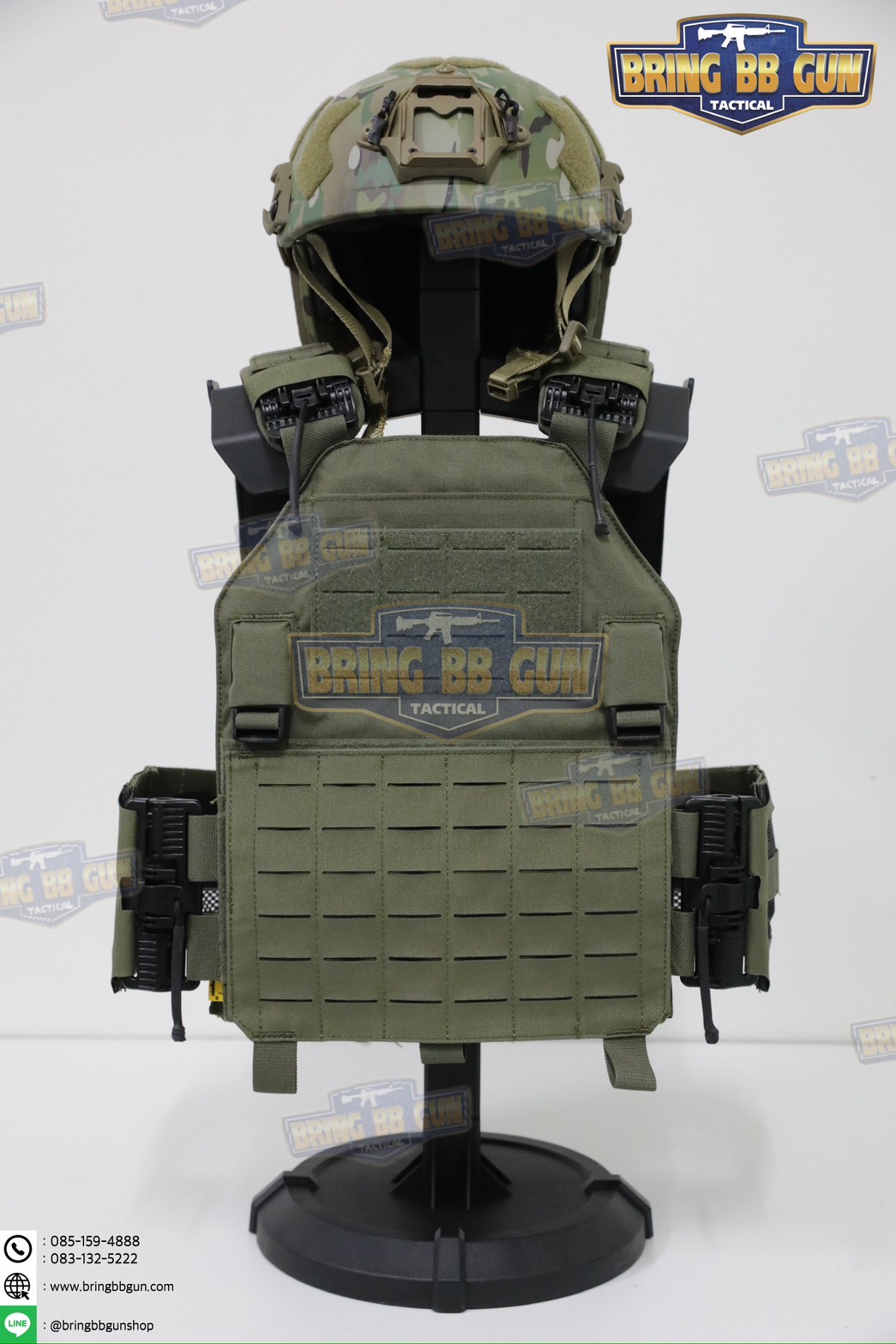 แท่นวางหมวก-เสื้อเวส-เข็มขัด (เสาแขวนหมวก-เสื้อเวส-เข็มขัด) (ที่แขวนอเนกประสงค์) (Equipment Display Stand)