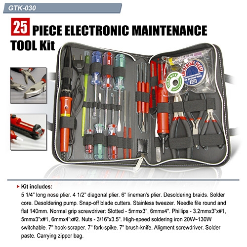 GoldTool GTK-030 Electronic Maintenance Tool Kit (25 piece) ชุดเครื่องมือสำหรับงานอิเล็คทรอนิค