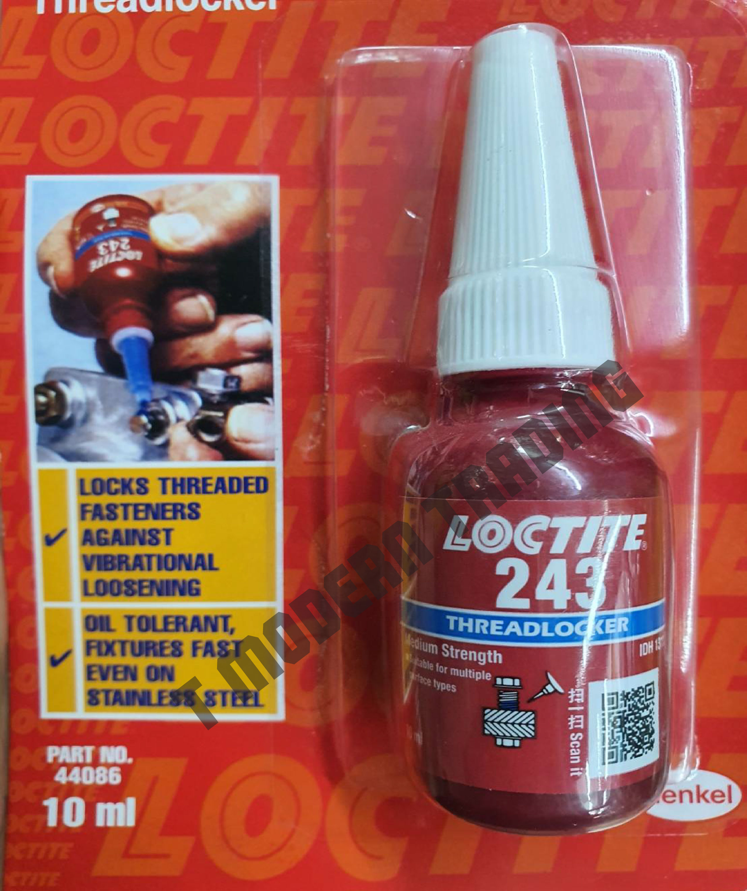 LOCTITE น้ำยาล็อคไทท์ น้ำยาล็อคเกลียว รหัส 243 ขนาด 10 ml.(แรงยึดปานกลาง)