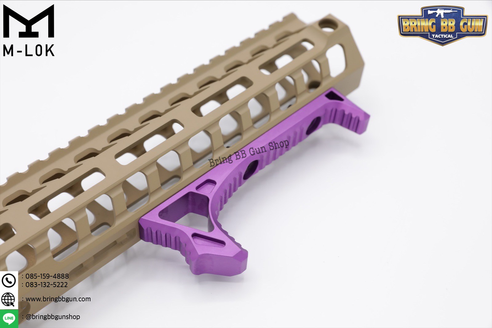 กริ๊ปมือหน้า ยี่ห้อ Castellan รุ่น Curve Foregrip CNC M-Lok (ใช้ได้กับชุดหน้าระบบราง M-Lock เท่านั้น)