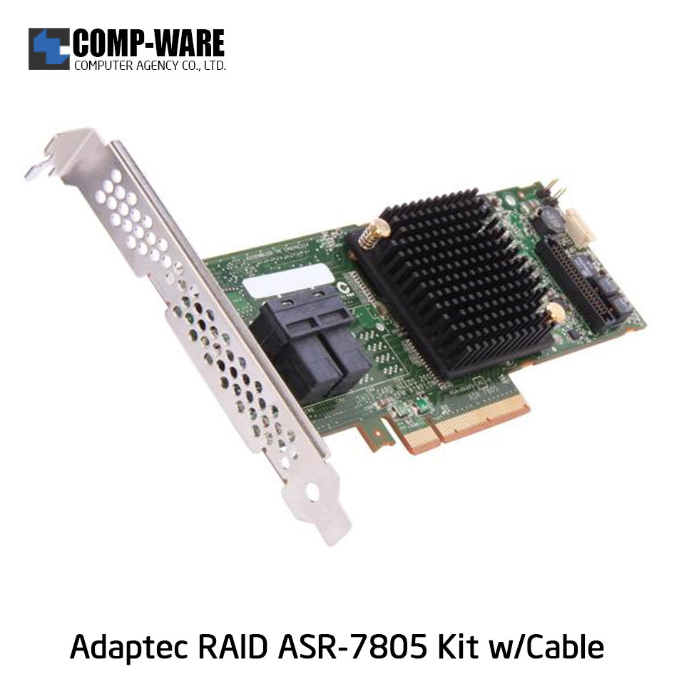 Microsemi Raid Controller 2274200-R (8-Port Internal) PCIe ASR-7805 Kit พร้อมสายในกล่อง (ประกันร้าน 7 วัน)