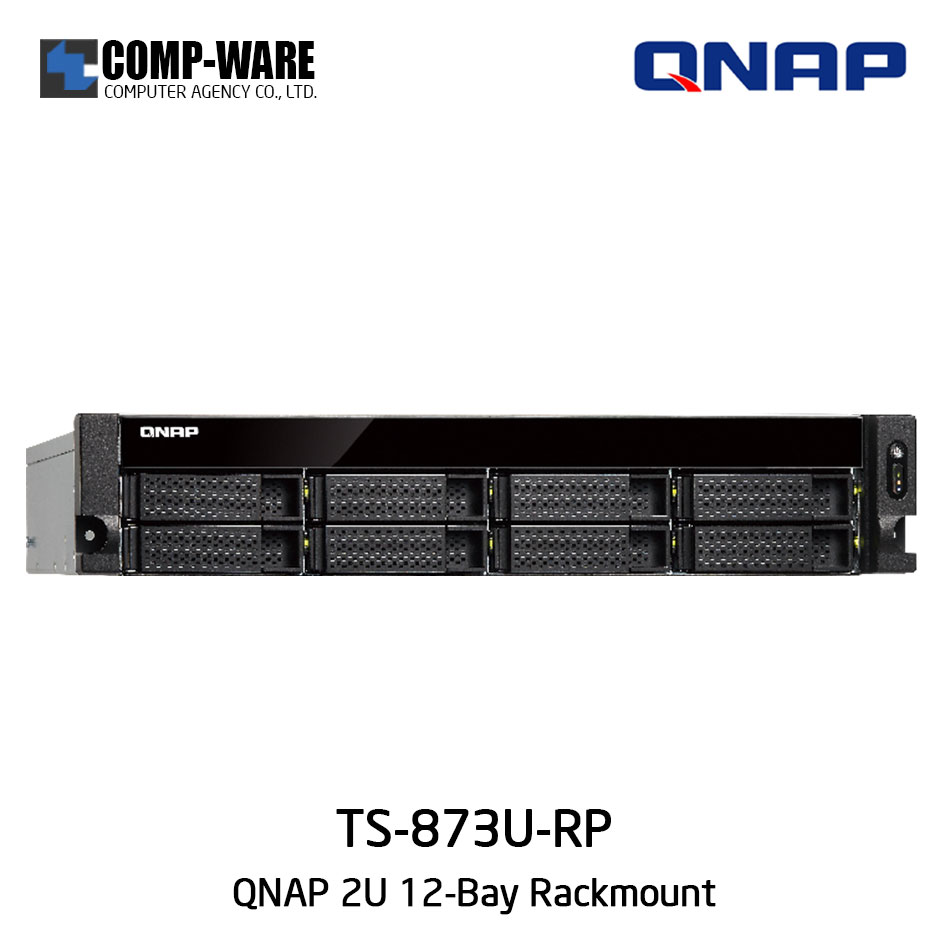 QNAP NAS (2U 8-Bay) TS-873U-RP (8GB RAM up to 64GB) Quad-core AMD R-Series RX-421ND Redundant Power Supply, No HDD
