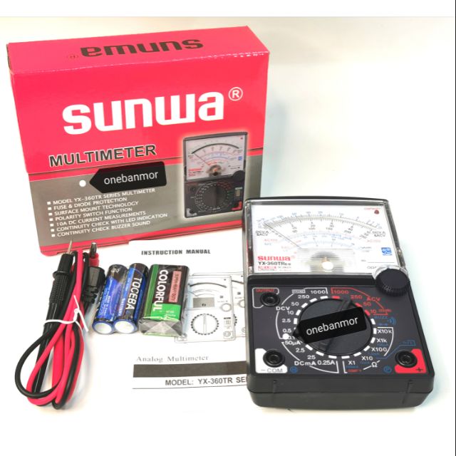 Sunwa มัลติมิเตอร์ YX-360TREB เกรด AAA งานสวย แข็งแรง เที่ยงตรง ไม่ก๊องแก๊ง พร้อมสายวัดและแบตเตอรี่พร้อมใช้งาน