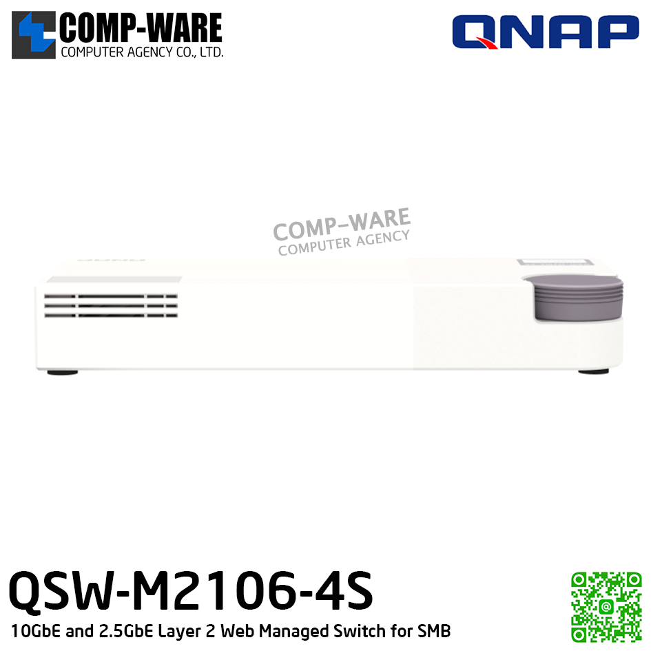 QNAP QSW-M2106-4S 10GbE and 2.5GbE Layer 2 Web Managed Switch for SMB / 2Year Warranty