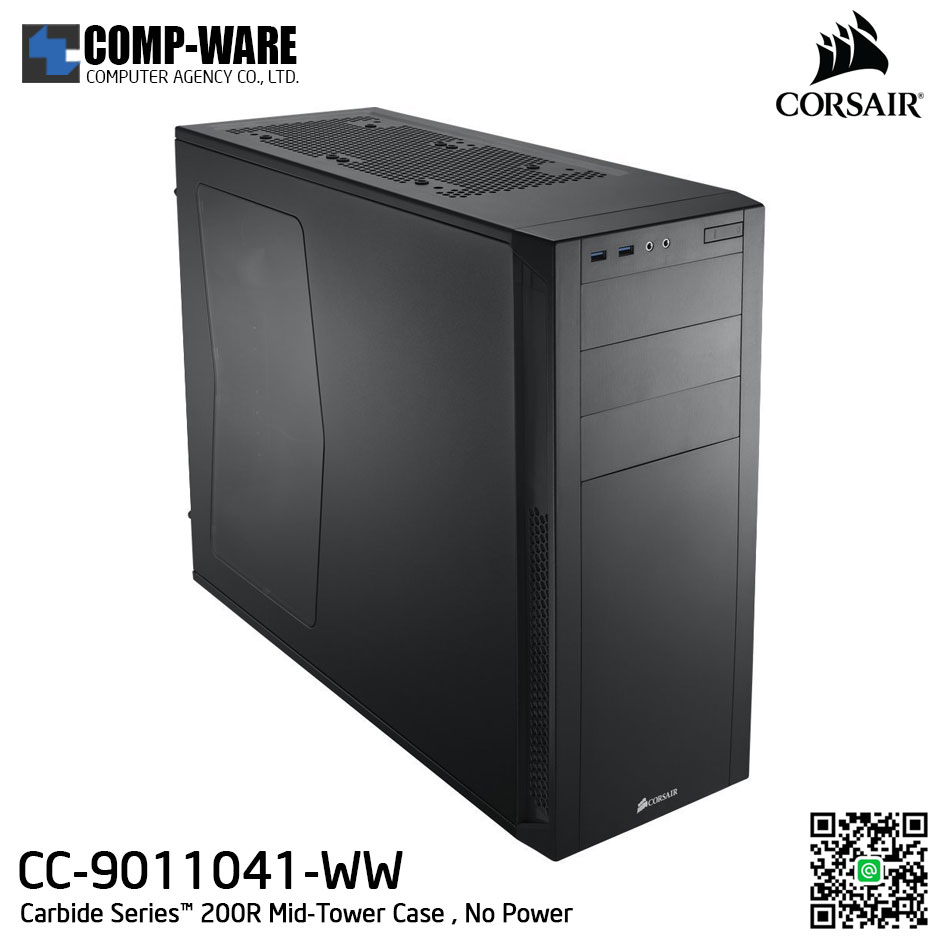 Corsair Carbide Series 200R Window Mid-tower chassis , No Power - CC-9011041-WW