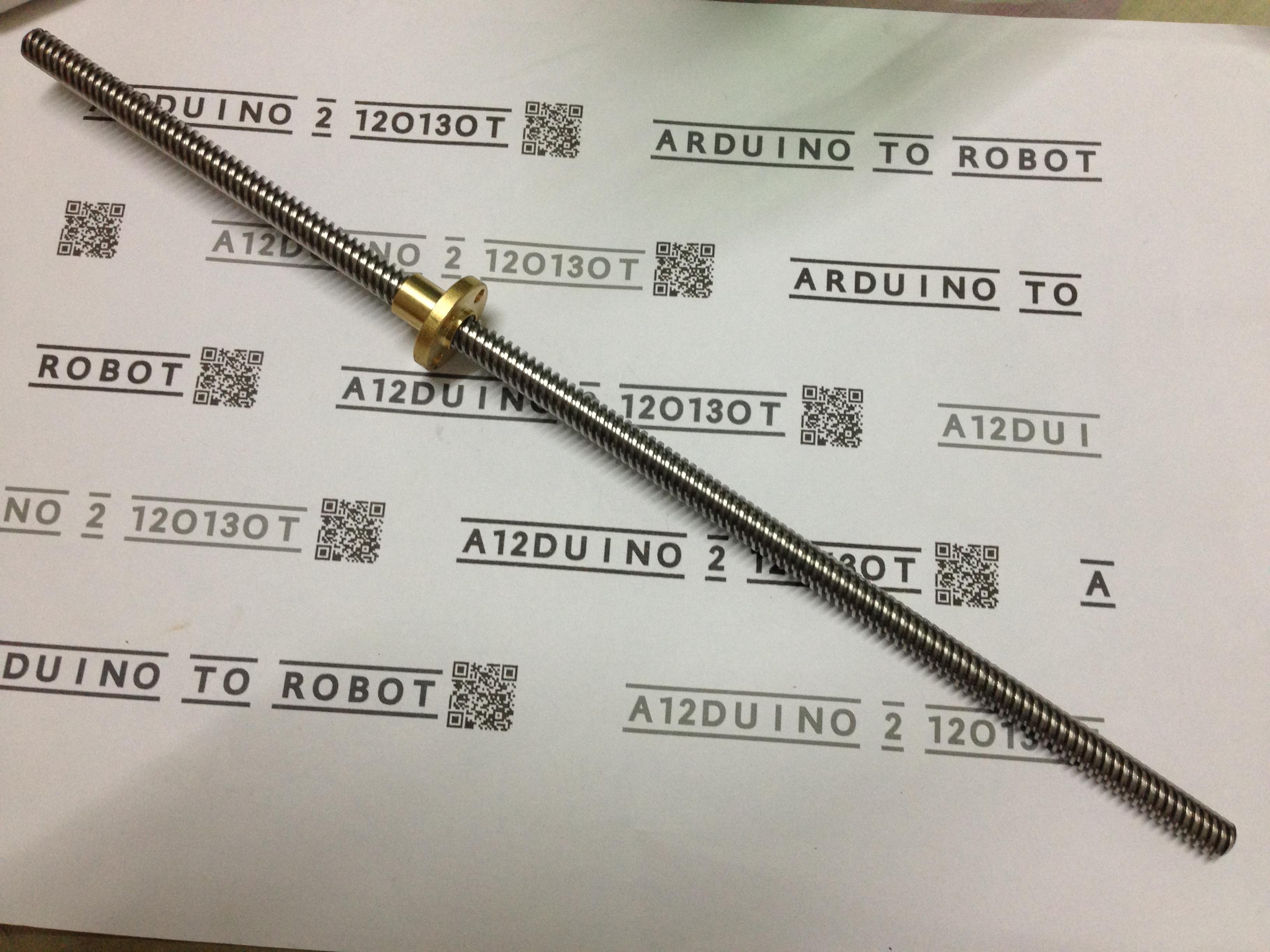 Lead Screw D = 8mm Length 300mm and Copper Nut (Pitch=2mm, Lead=8mm)