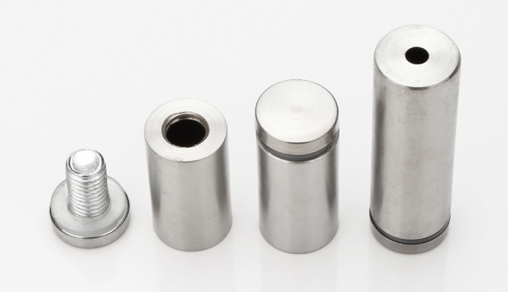 หมุดลอยสแตนเลส สีเงิน ยึดกรอบภาพอะคริลิค หรือหมุดยึดกระจก (สั่งขั้นต่ำ 12 อัน)