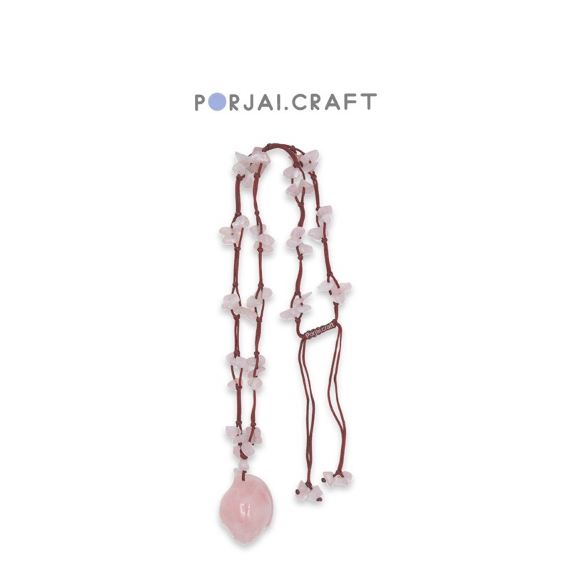 Rose Quartz Conch Shell Necklace สร้อยคอโรสควอตซ์