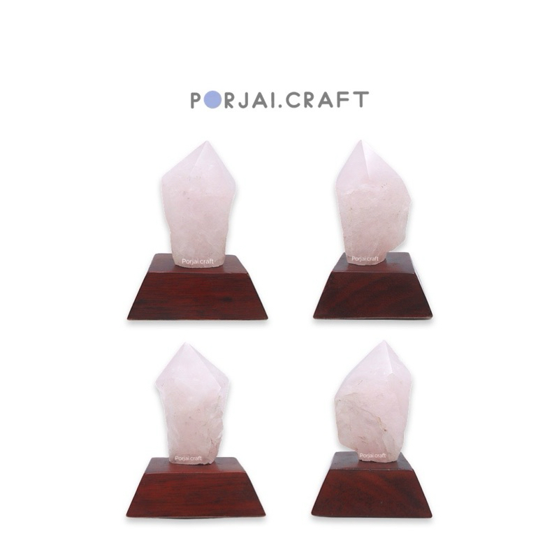 Rose Quartz Half Raw โรสควอตซ์