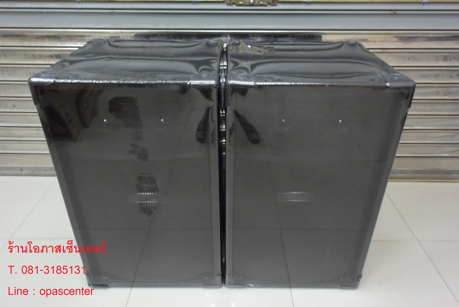 ตู้ลำโพง MK Music สีดำ (ดอกคว่ำ 15 นิ้ว 500 w) 1 คู่ ของใหม่ ขนาด 50*50*81 cm ตะแกรงเหล็ก