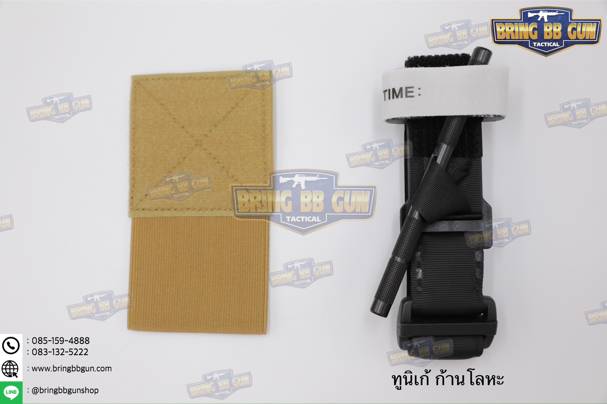 สายรัดเก็บทูนิเก้ แบบติดเข็มขัดยุทธวิธี/เสื้อเวส ยางยืด(สำหรับเก็บทูนิเก้) แบบติดเข็มขัดยุทธวิธี/เสื้อเวส สายรัดจัดเก็บอุปกรณ์ทูนิเก้ แบบตีนตุ๊กแก (Belt Mounted Elastic Tourniquet) (Elastic TQ Holder) (Tourniquet Holder)