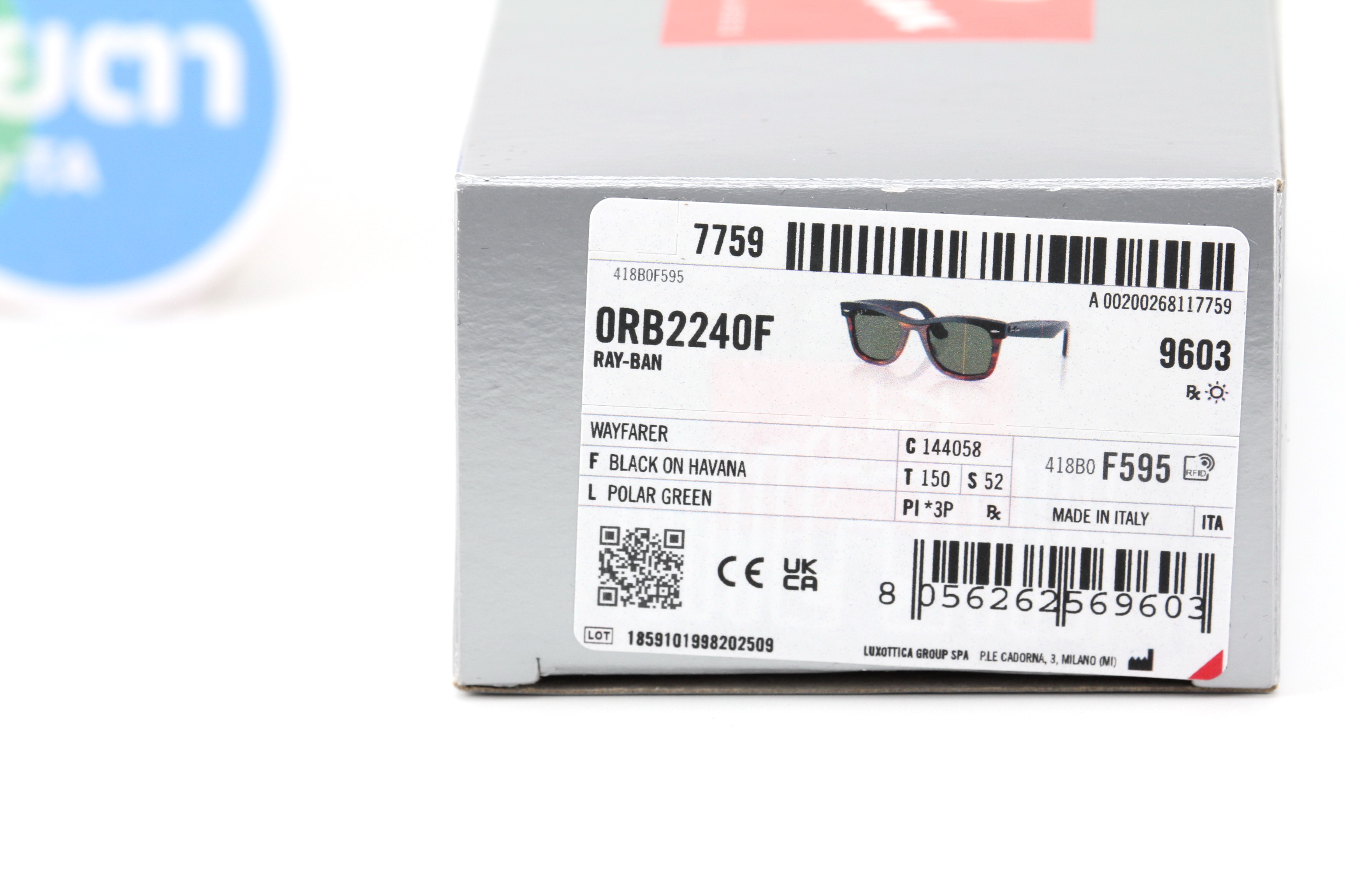 RayBan Wayfarer RB2240F 144058 Polarized Lens