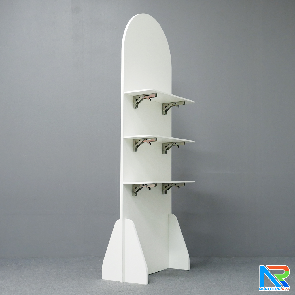 ชั้นวางสแตนดี้ไม้ MDF ปิดผิวเมลามีน ขนาด (W) 58 x (L) 30 x (H) 160 cm.