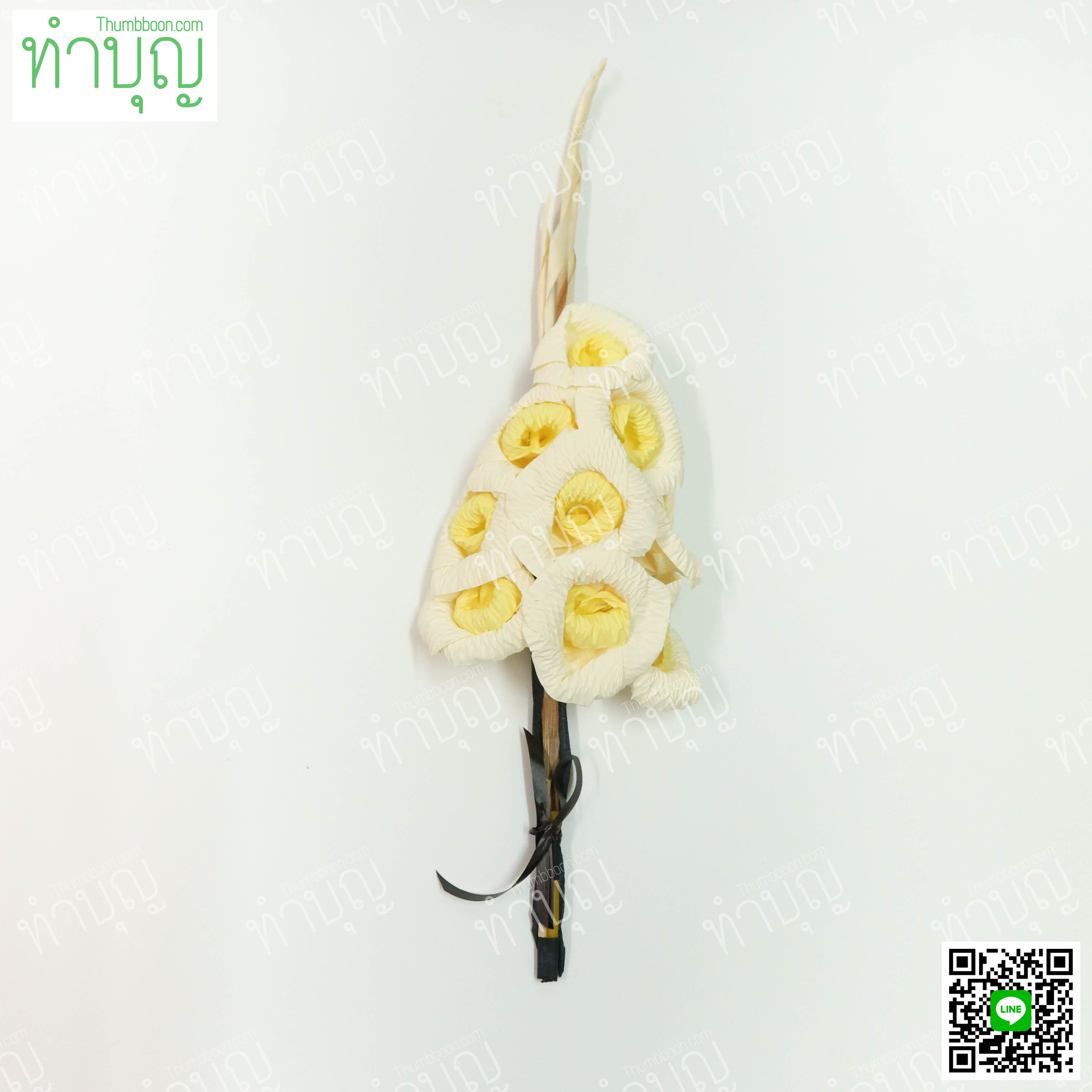 ดอกไม้จันทน์ ช่อเชิญ ช่อ9ดอก สีขาว