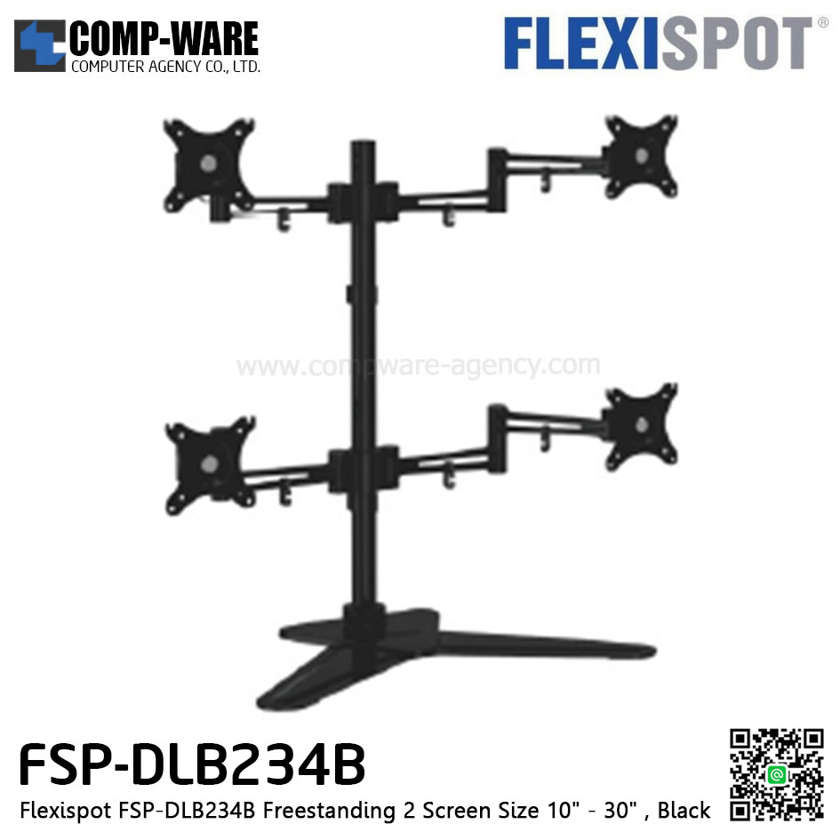 Flexispot FSP-DLB234B Freestanding 2 Screen Size 10" - 30" , Black