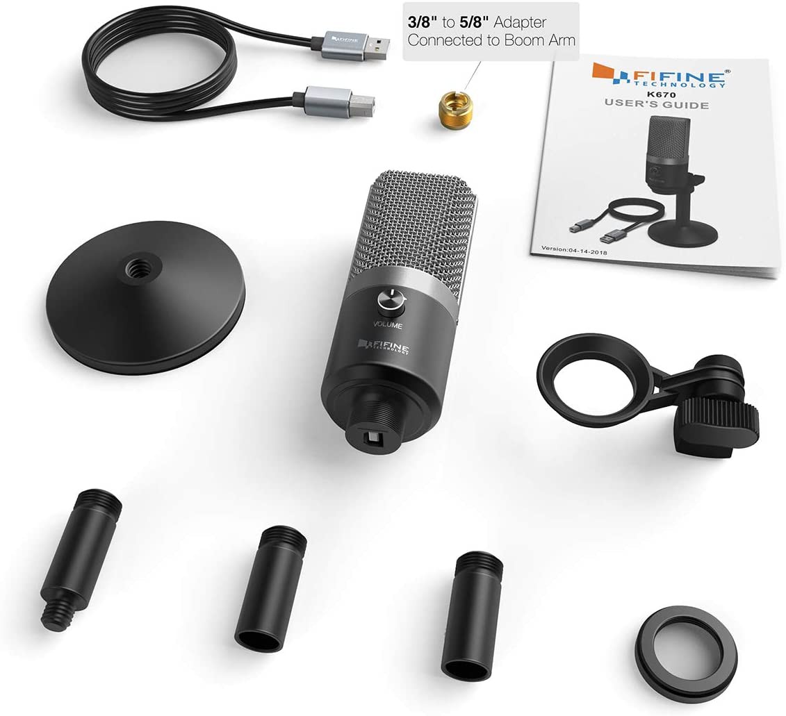 FiFine USB Uni-directional Microphone K670 for Mac and Windows