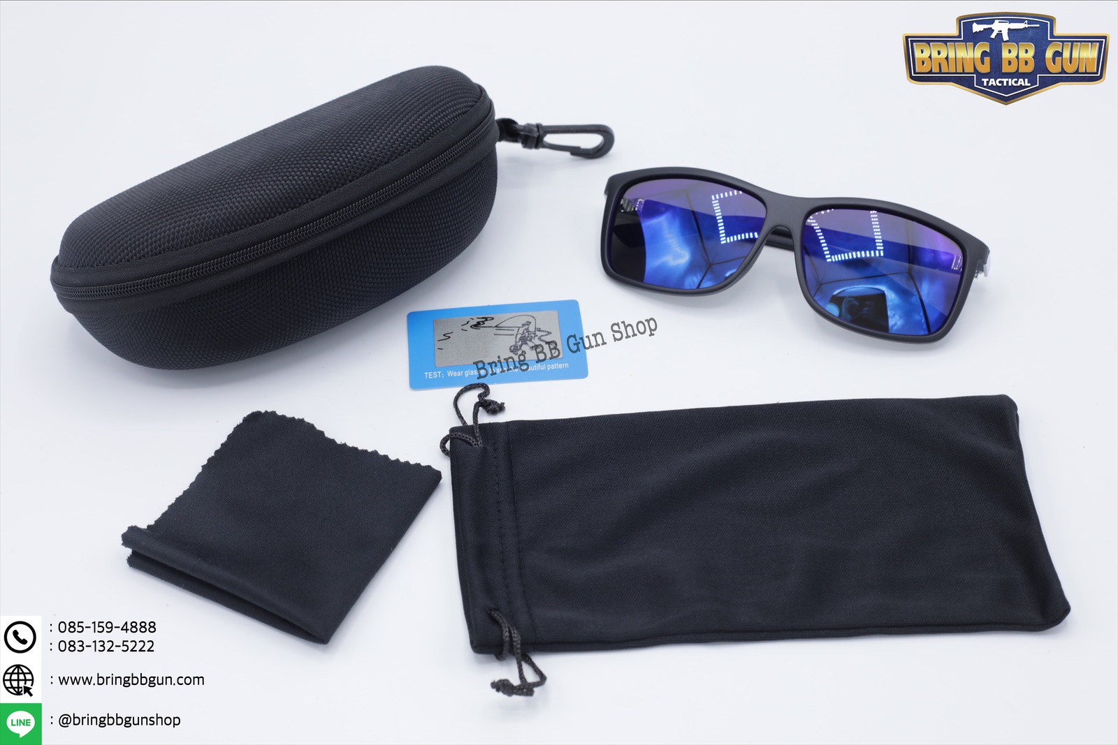 แว่นกันแดด เลนส์ Polarized (เลนส์โพลาไรซ์) รุ่น ทรงกรอบสี่เหลี่ยม