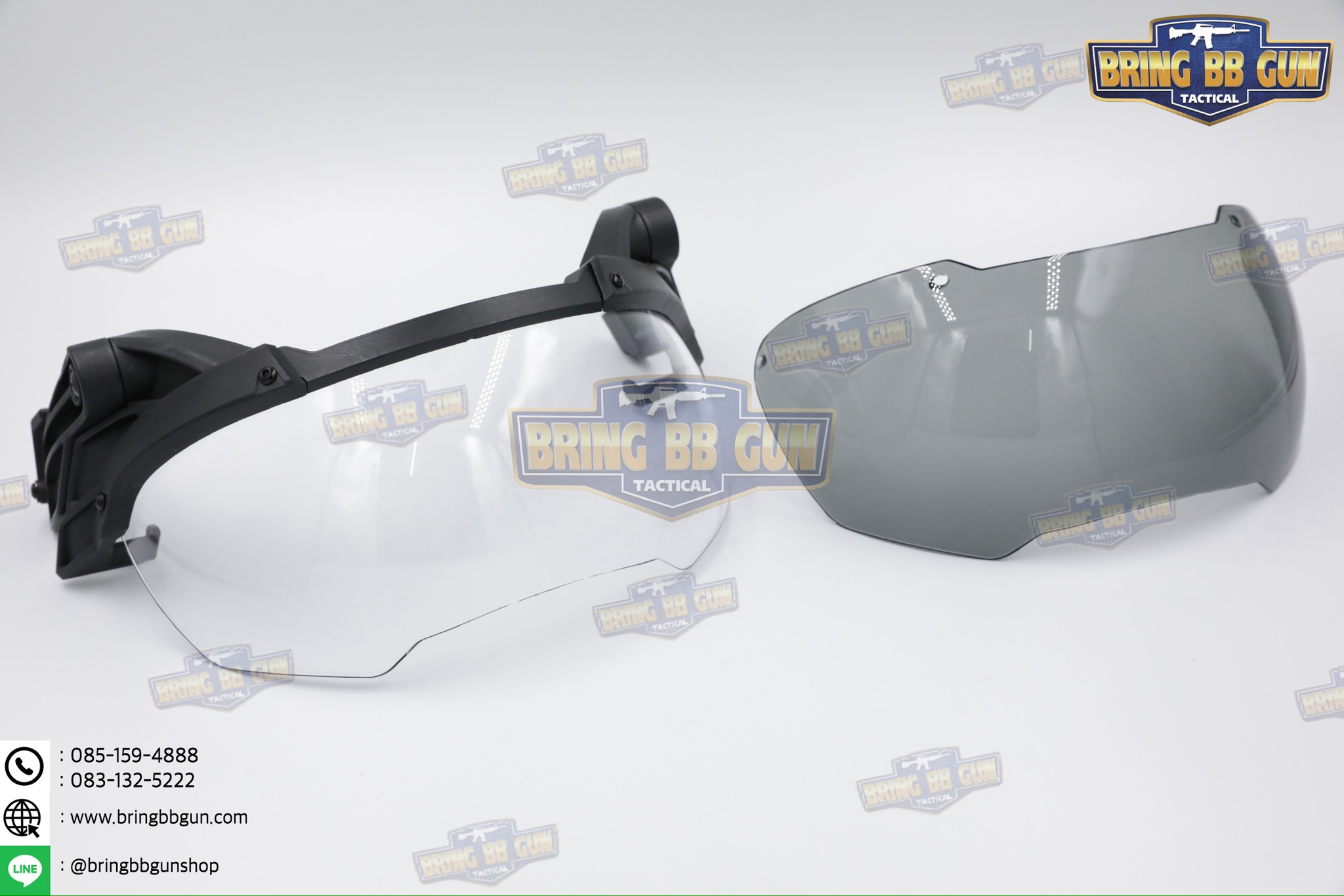 ชิวหน้าหมวก Fast (กระบังลม)สำหรับหมวกกันน็อคยุทธวิธีแบบปรับได้ (Visor - FAST) (FAST Helmet Visor) (Flip Goggles for Tactical Helmet)