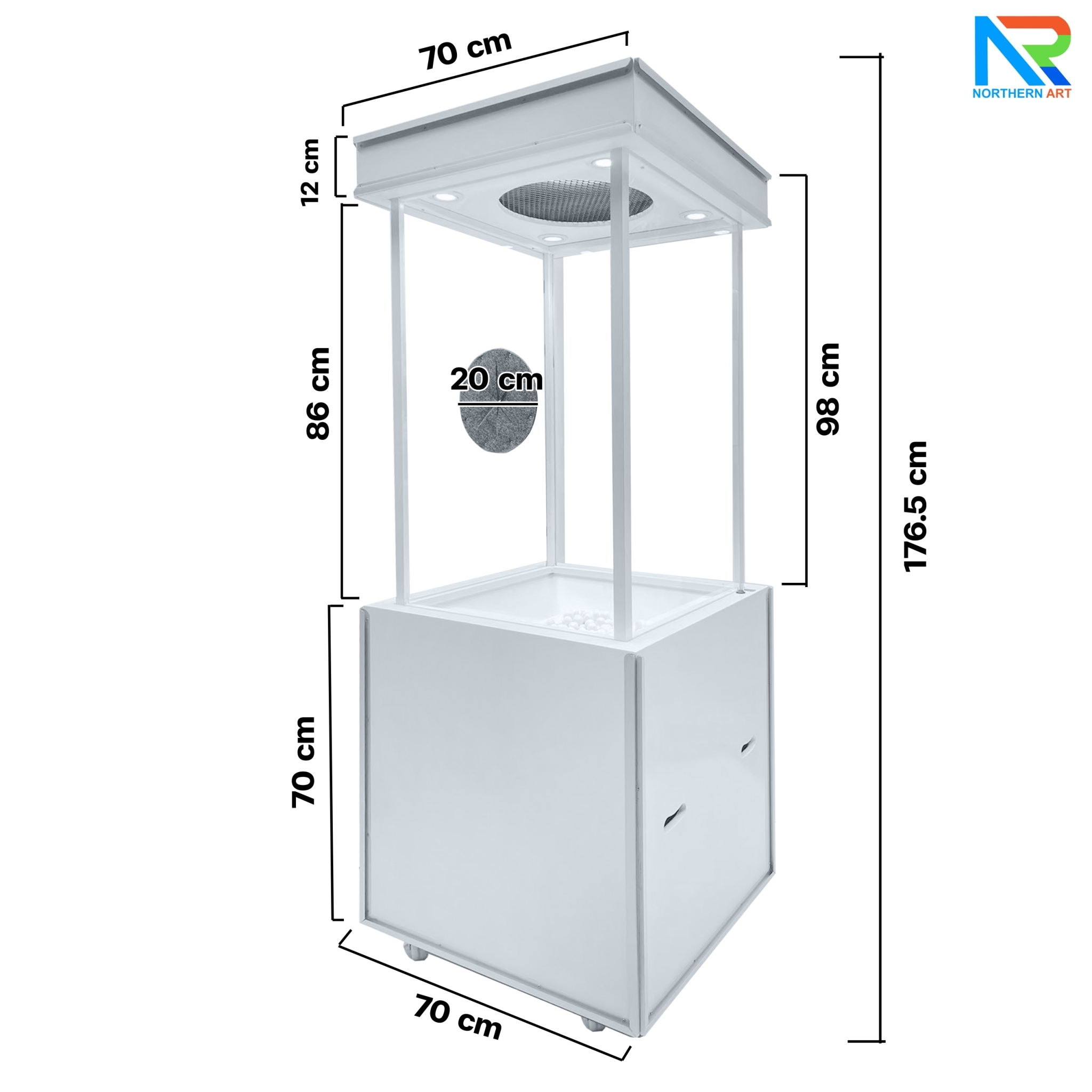 เกมส์ตู้ลม ตู้ลมจับรางวัล (W)70 x (L)70 X (H)185 cm. พร้อมงานพิมพ์ ไม่รวมลุกบอลโฟม