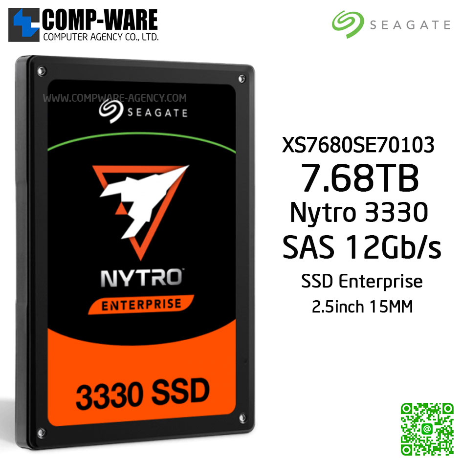 Seagate Nytro 3330 7.68TB 2.5 Inch Enterprise SSD SAS 12Gb/s ,NO ENCRYPTION , 5 Years warranty - XS7680SE70103