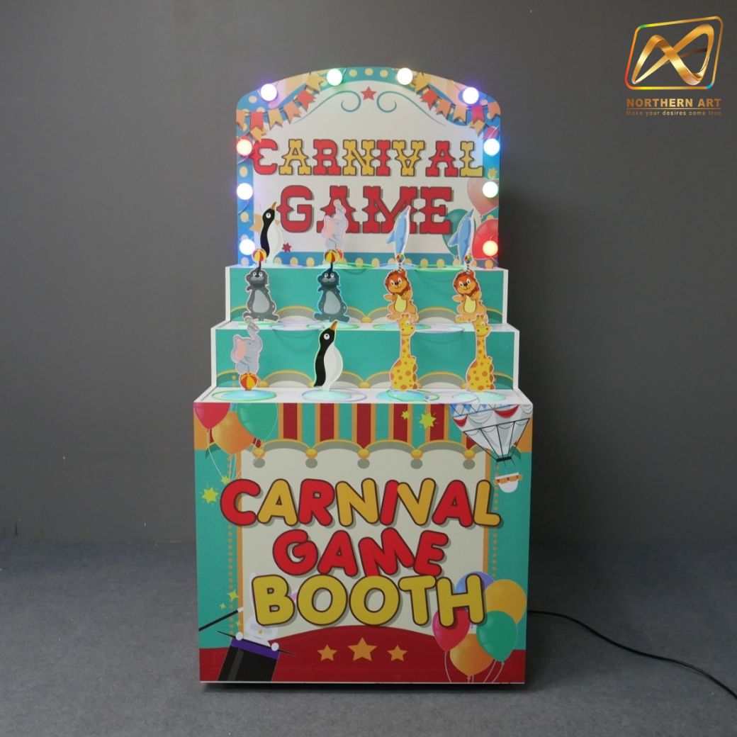 ตู้เกมส์ CARNIVAL เกมส์โยนห่วงชุดสัตว์ ขนาด (W) 80 x (L)64 x (H)160 cm. ชุดสัตว์ 12 ตััว พร้อมห่วง 36 อัน (คละสีคละขนาด)