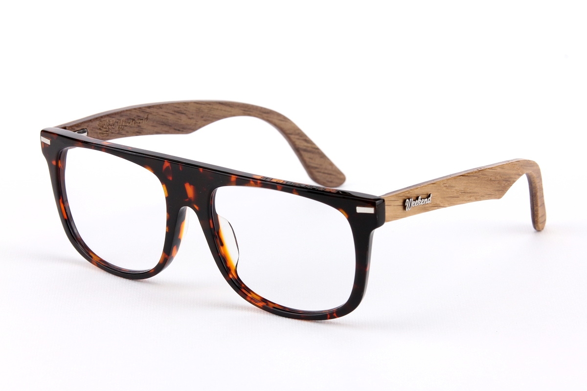 กรอบแว่นสายตาขาไม้ Weekend Duet Collection Berlin Havana (Light)