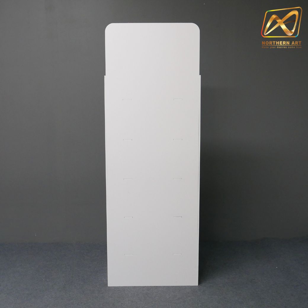 ชั้นวางสินค้าพลาสวูด 5 ชั้น ขนาด (W)55 x (D)25 x (H)160 ซม.พลาสวูดหนา 8 มม.พร้อมงานพิมพ์